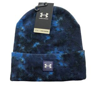 UNDER ARMOUR Men's Rib Knit Tie-Dye Beanie Hat Skull Watch Ski Cap Blue New